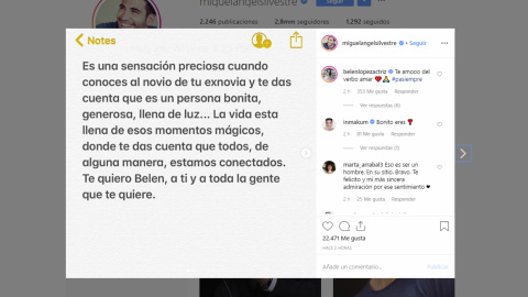 El bonito detalle de Miguel Ángel Silvestre a Belén López