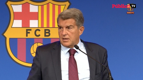 Laporta: "Messi no quería irse, no está contento"