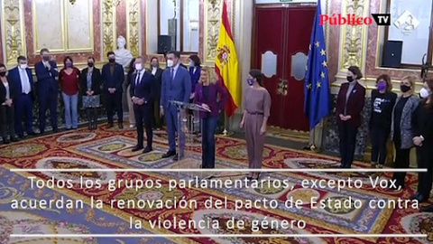 Todos los grupos parlamentarios, excepto Vox, acuerdan la renovación del pacto de Estado contra la violencia de género