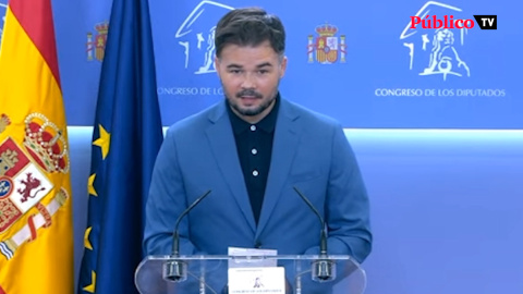 Rufián, sobre la presencia de Sánchez en la mesa de diálogo: "El PSOE no hace, al PSOE se le obliga"