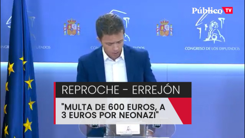 Errejón: "La Delegación del Gobierno está dispuesta a poner una multa de 600 euros a los convocantes, eso sale a 3 euros por neonazi"