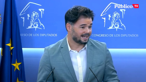 Rufián se queja "con pesar" de que no avanza la negociación de la Ley de Memoria Histórica