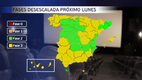 Un 52% de España estará el lunes en fase 3