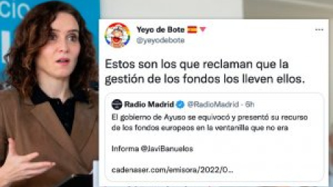 Cachondeo por la pifia del Gobierno de Ayuso con el recurso por los fondos europeos: "Los buenos gestores"