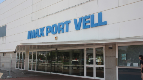 La façana de l'Imax Port Vell quan va tancar, el 2014.