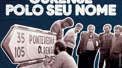 Imagen: Cartel de la campaña Ourense polo seu nome.- XAN CARBALLA.