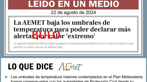 Titular falso de Libertad Digital y parte del desmentido de la AEMET. 