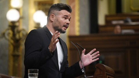 El portavoz de ERC, Gabriel Rufián, en el Congreso de los Diputados, a 10 de septiembre de 2024. Fernando Sánchez / Europa Press
