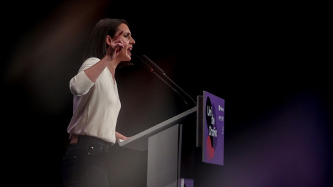 La secretaria política de Podemos y eurodiputada, Irene Montero, interviene durante el acto central de la Universidad de Otoño de Podemos el pasado 19 de octubre.  - Ricardo Rubio / Europa Press