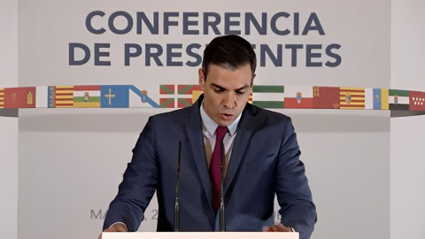 Pedro Sánchez en la XXV Conferencia de Presidentes, a 22 de diciembre de 2021.