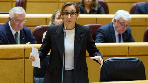 La ministra de Sanidad, Mónica García, interviene en el Senado, a 12 de noviembre de 2024, en Madrid (España).