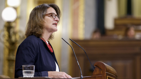 La vicepresidenta tercera del Gobierno, Teresa Ribera, durante su comparecencia este miércoles en el Congreso