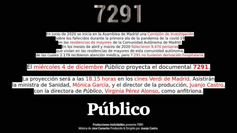 Imagen promocional del pase de Público con el documental '7291' de Juanjo Castro. —  'Público