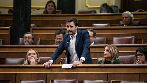 El portavoz de Podemos en el congreso, Javier Sánchez Serna, durante un pleno en el Congreso de los Diputados, a 19 de noviembre de 2024, en Madrid.