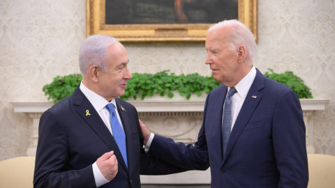 25 de julio de 2024. Joe Biden y Netanyahu en una reunión  en la Casa Blanca, el 25 de julio de 2024.