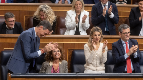 Pedro Sánchez, María Jesús Montero, Yolanda Díaz y Félix Bolaños