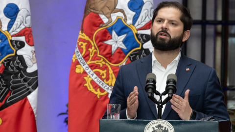 El presidente de Chile, Gabriel Boric, en el Palacio de la Moneda en Santiago, a 20 de noviembre de 2024.