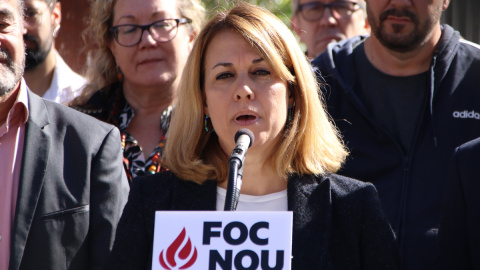 Solà, durant un acte de Foc Nou com a candidata a la presidència d'ERC.