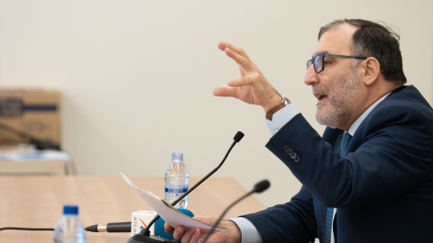  El juez de la Audiencia Nacional, Eloy Velasco, interviene durante un seminario sobre ciberdelincuencia, en Barcelona. David Zorrakino / Europa Press.