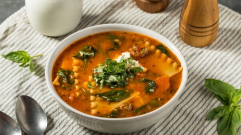 Sopa de lasaña. 