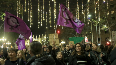 La manifestació del 25-N del 2023 a Barcelona. / Albert Hernàndez - ACN