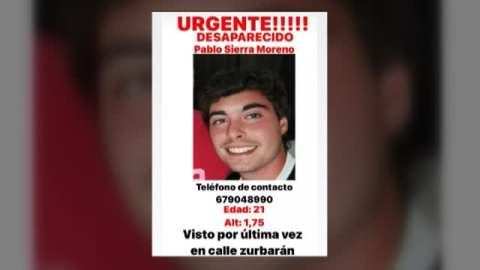 Continúa la búsqueda de Pablo Sierra, el estudiante de Medicina desaparecido en Badajoz hace cinco días