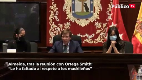 Almeida, tras su reunión con Ortega Smith para hablar de los presupuestos: "Le ha faltado al respeto a los madrileños. Para eso que no venga"