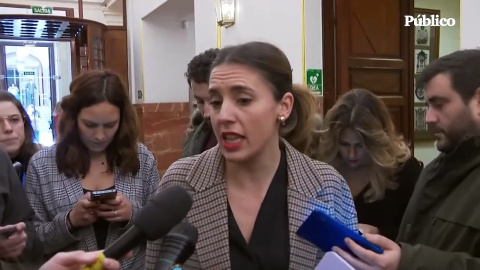 Irene Montero: "Es una mala noticia que el PSOE venga al Congreso a darse la mano con el PP"