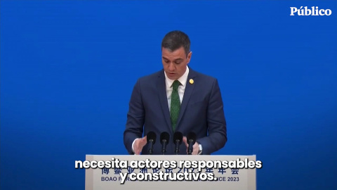 Vídeo | Sánchez ofrece en China a España como un socio "fiable" para buscar la paz y recibir inversiones