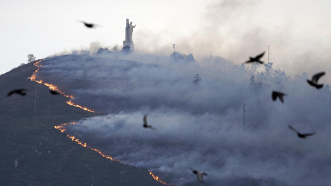 Las imágenes de los incendios forestales intencionados en Asturias