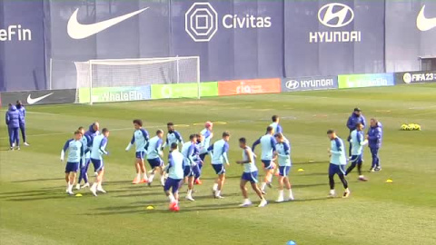 El Atlético sigue preparando el derbi