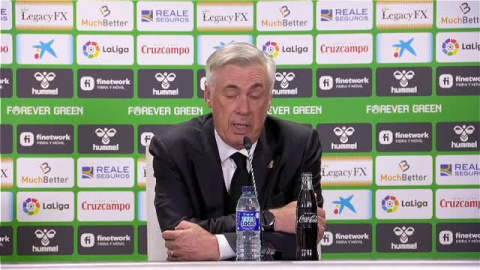 Ancelotti tras el 0-0 en el Benito Villamarín: "Nos falta un poco más de eficacia y menos mirarse"