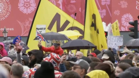 Protestas republicanas en Londres con motivo de la coronación del rey Carlos III