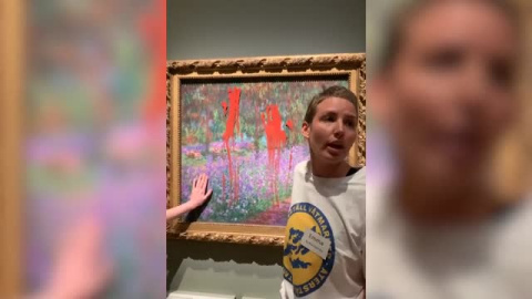 Dos activistas manchan con pintura un cuadro de Monet en Estocolmo