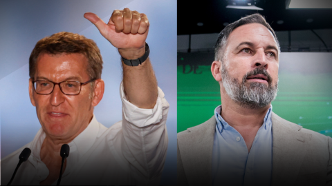 Los discursos de Feijóo y Abascal: de la aparente euforia del PP a la decepción de Vox