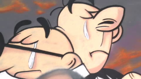 Aparece en Barcelona un mural de Mortadelo y Filemón llorando la muerte de Ibáñez    