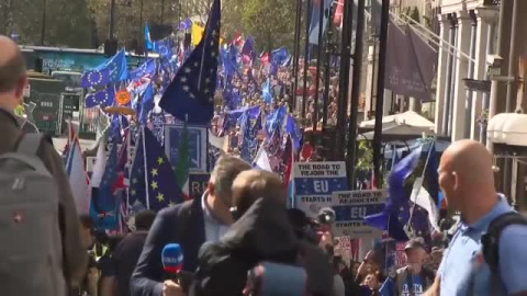 Manifestantes anti-Brexit piden en Londres la reincorporación del Reino Unido a la UE