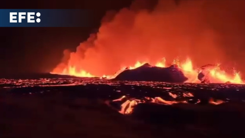 Volcán hace erupción al noreste de la ciudad islandesa de Grindavík