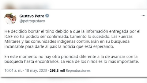 Petro da marcha atrás y admite que sigue búsqueda de cuatro niños de accidente de avión