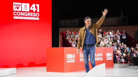 El Presidente del Gobierno, Pedro Sánchez, durante la inauguración del 41º Congreso Federal del PSOE en el Palacio de Congresos y Exposiciones, a 30 de noviembre de 2024 en Sevilla.