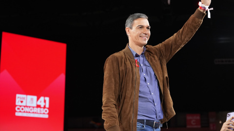 El presidente del Gobierno y secretario general del PSOE, Pedro Sánchez, este domingo en la clausura del 41 Congreso Federal del PSOE celebrado en Sevilla.