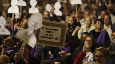 Imágenes de la manifestación con motivo del 25N en Málaga. A 25 de noviembre de 2024, en Málaga, Andalucía.