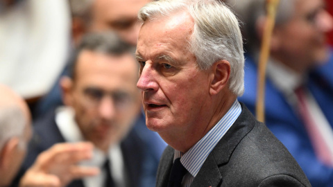 El primer ministro francés, Michel Barnier, durante una sesión en la Asamblea Nacional.