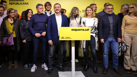 La candidatura de Foc Nou atén la premsa a la seu d'ERC.