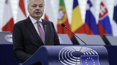 El excomisario europeo de Justicia, Didier Reynders, durante una intervención en el Pleno del Parlamento Europeo, en Estrasburgo el pasado noviembre. EFE/EPA/RONALD WITTEK