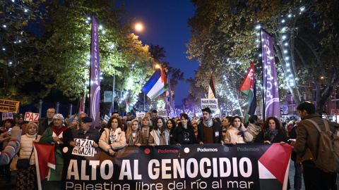 Manifestación para protestar contra el genocidio en Palestina, a 5 de diciembre de 2024.