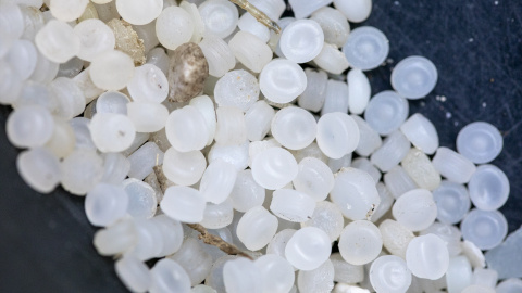  Pellets encontrados en la playa de Salinas, Asturias (España). Jorge Peteiro / Europa Press.