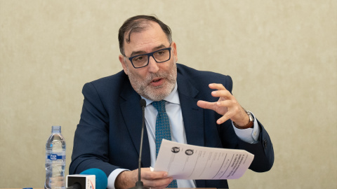  El juez de la Audiencia Nacional, Eloy Velasco, interviene durante un seminario sobre ciberdelincuencia. David Zorrakino / Europa Press.