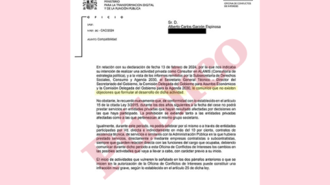 06/12/2024 Autorización de la OCI de la compatibilidad de Garzón para trabajar en Alanis.