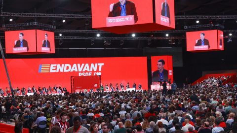  El Presidente del Gobierno, Pedro Sánchez, durante el 41 Congreso Federal del PSOE en el Palacio de Congresos y Exposiciones.Rocío Ruz / Europa Press